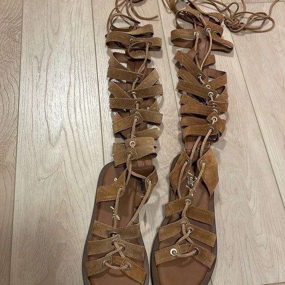 Free People Genuine Suede Sun-Chaser Tall Gladiator Sandals, sz 36 / 5.5 - Picture 7 of 16